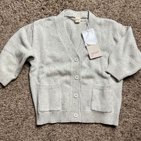 NWT Goumi Kids Shell Knit Button Up Sweater SZ 4-5T Toddler Cardigan Organic Cot - Picture 1 of 3